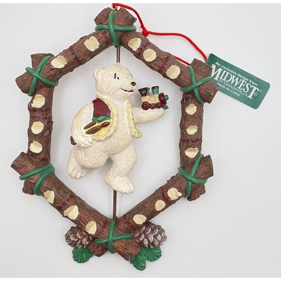 Midwest Of Cannon Falls Polar Bear Christmas Tree Ornament Artist Painter Spins - Picture 6 of 6